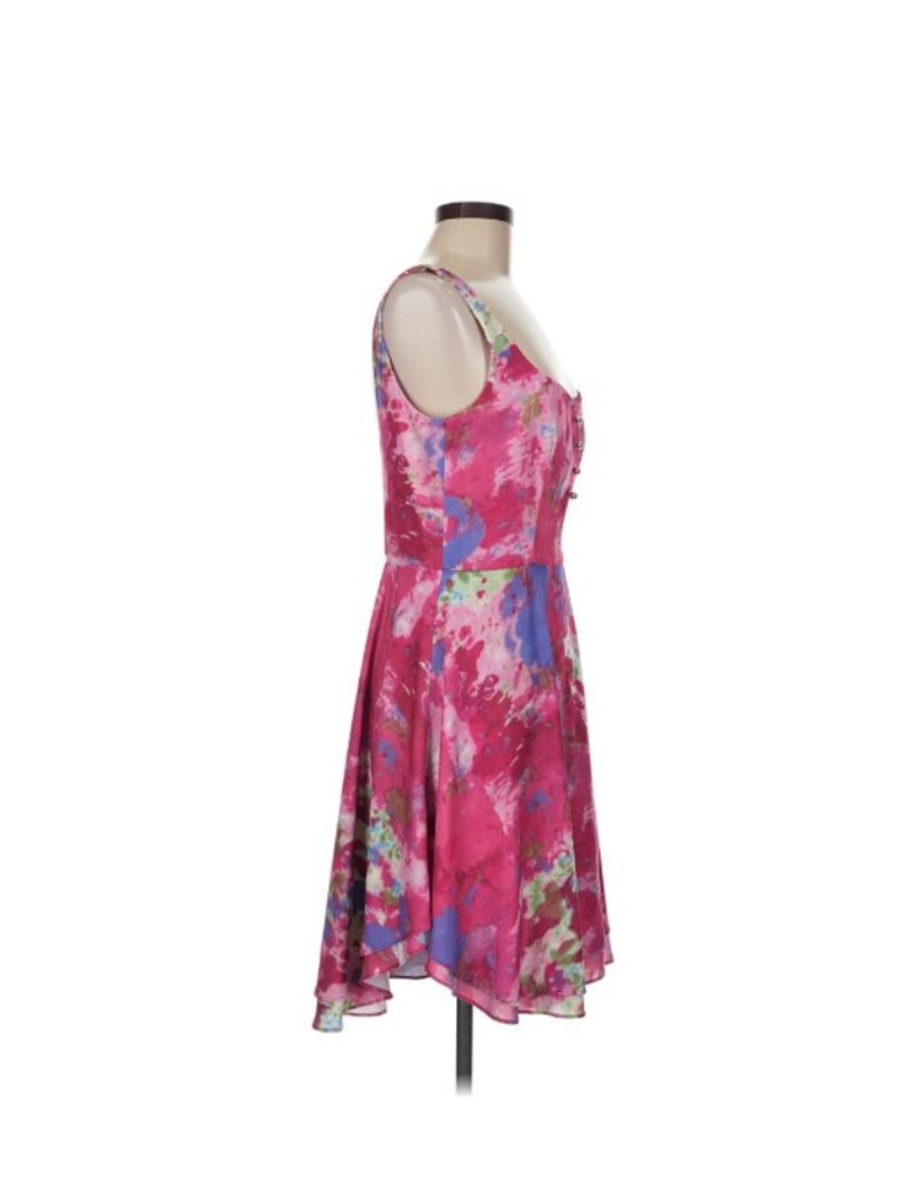 Esteban Cortazar Cocktail Dress Size 8 Pink Floral Fit Flare Watercolor Coquette - Picture 4 of 7